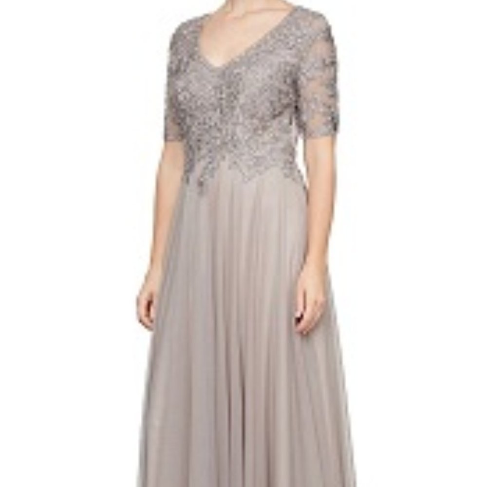 Mother of Bride or Mother of Groom Dress, Jeanne Alexander, Sz 16, altered, Navy